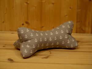Leseknochen, Nackenkissen, grau mit Ankern