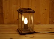 elektrische Dekolampe, Holz, Tischlampe, braun, kastanie