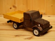 Deko-Lastwagen, Holz, dunkelbraun/eiche