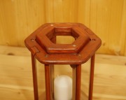 Dekolampe, Laterne, Windlicht, 6-eckig, Holz, mahagoni Dekolampe, Laterne, Windlicht, 6-eckig, Holz, mahagoni