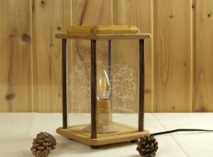 elektrische Dekolampe, eiche/nussbaum